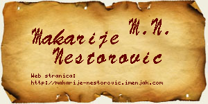 Makarije Nestorović vizit kartica